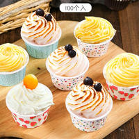 4 OZ Food-grade Disposable Paper Souffle Cups Paper Baking Cup Cupcake Liners Muffin Cups, Ideal for  cake bread sauce dressing