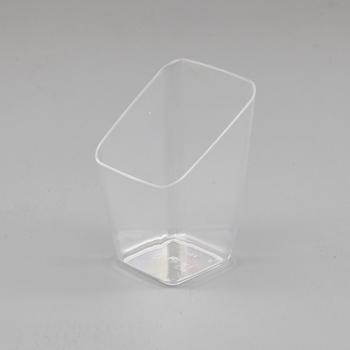 Slanting Side Clear Square Ice Cream Cup for Dessert Shop Showing Adv.