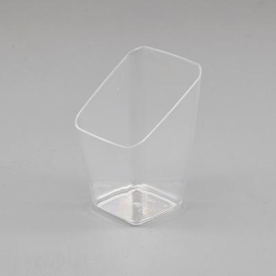 Slanting Side Clear Square Ice Cream Cup for Dessert Shop Showing Adv.