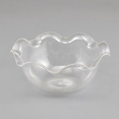 Clear Glass Flower Shaped Ice Cream Cup Sundae Bowl Footed Dessert New