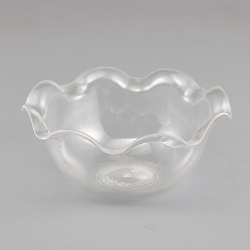 HoChong-Clear Glass Flower Shaped Ice Cream Cup Sundae Bowl Footed Dessert New