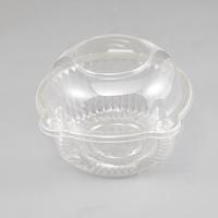 Round Disposable Clear Plastic Box Container Hinged Lid Salad