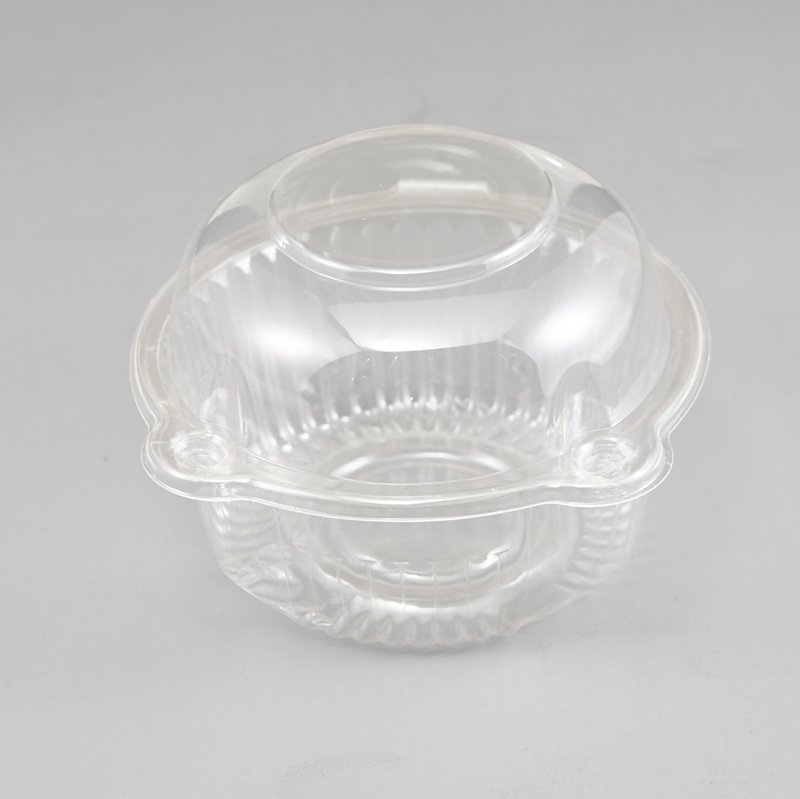 HoChong-Best Round Disposable Clear Plastic Box Container Hinged Lid Salad Wide