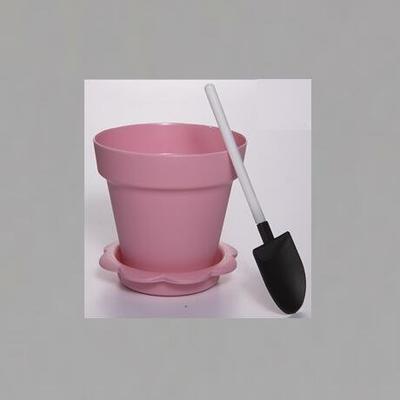 Pink Color Flower Pot  Shape DIY Baking Plastic Dessert Jelly Cake Yogurt Mousse Cups with optional Lid and Shovel , Assorted co