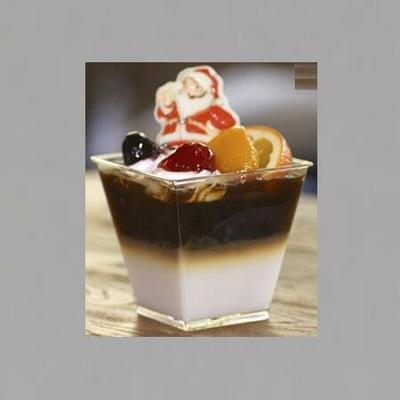 3 oz Mini Square Plastic Dessert Cups with Spoons - Great for Chocolate Desserts, Appetizers, Dessert Samplers & More