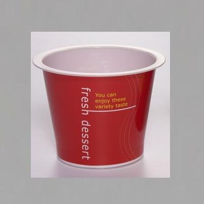 4 oz Disposable Mini Round Plastic Shooter Cups with IML technology for Chocolate Desserts, Appetizers, Dessert Samplers & More